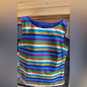 Talbots Colorful Silk Striped Sleeveless Blouse Size 8